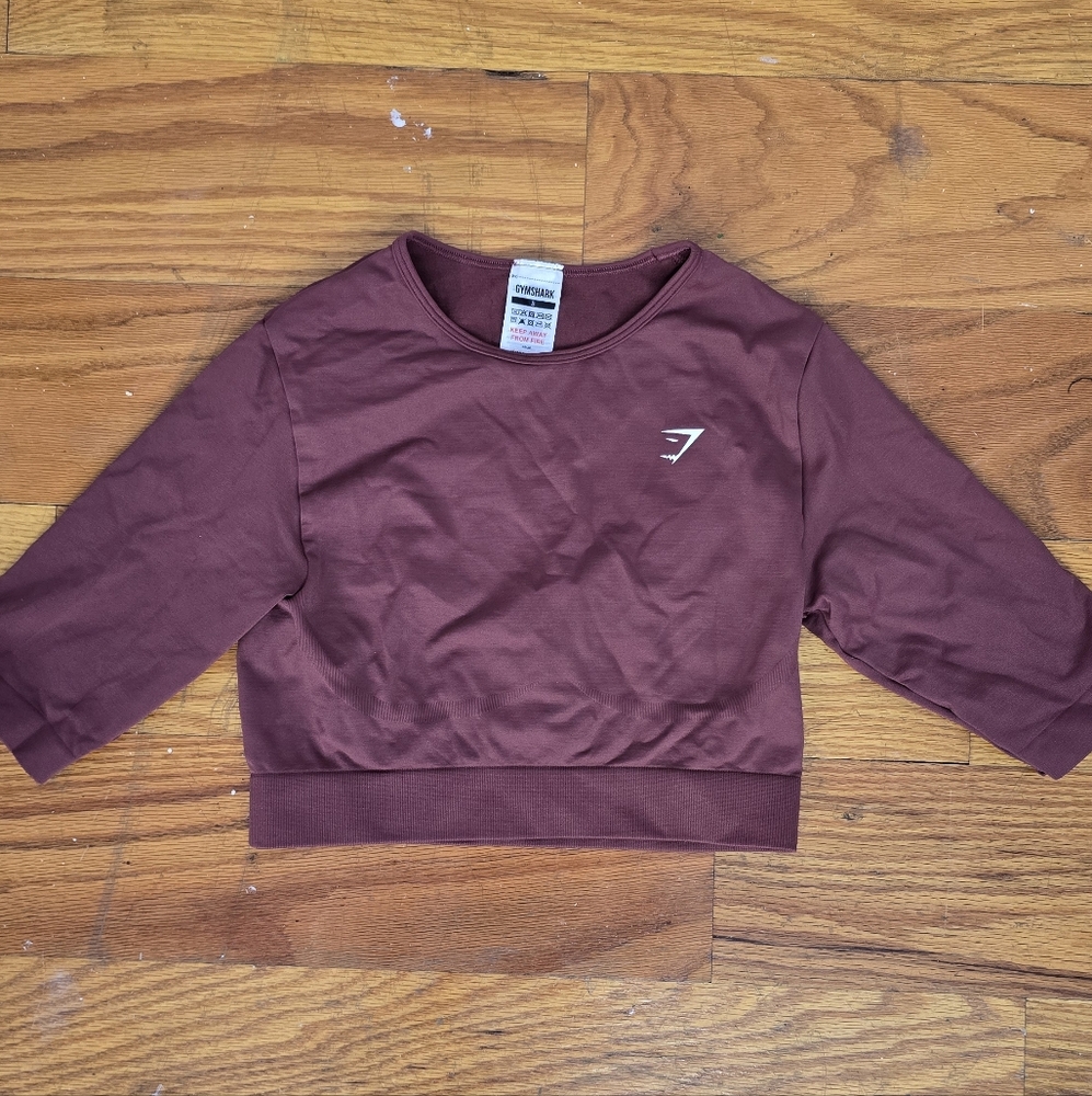 Gymshark Small Crop Top Fitness Gym Athleticwear Burgundy